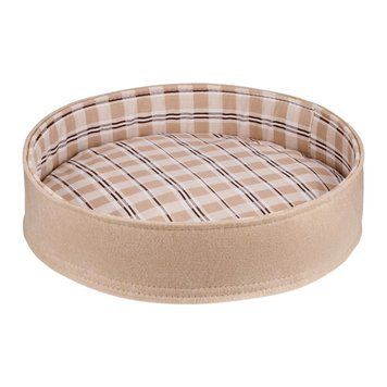 Лежак для тварин BronzeDog Comfort Круглий бязь-фетр Бежевий M 50*12 см 367114 фото