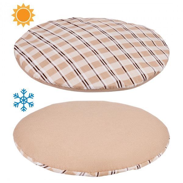 Лежак для тварин BronzeDog Comfort Круглий бязь-фетр Бежевий M 50*12 см 367114 фото