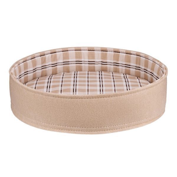Лежак для тварин BronzeDog Comfort Круглий бязь-фетр Бежевий M 50*12 см 367114 фото