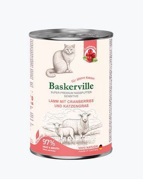 Baskerville Sensitive Ягня з журавлиною та котячою травою для котів-400гр 21555 фото