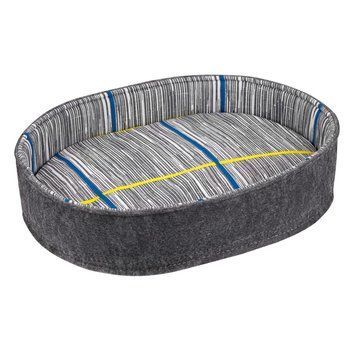 Лежак для тварин BronzeDog Comfort Овальний бязь-фетр Сірий XS 30*40*9 см 357211 фото