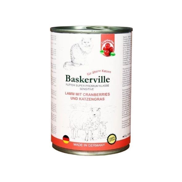 Baskerville Sensitive Ягненок с клюквой и кошачьей травой для кошек-400гр 21555 фото