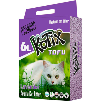 Kotix Tofu Соевый наполнитель для кошачьего туалета, с ароматом лаванды - 6 л KT0053 фото