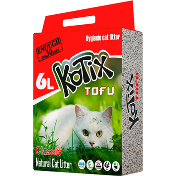 Kotix Tofu Соевый наполнитель для кошачьего туалета без аромата - 6 л KT0022 фото