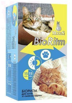Комплекс вітамінів і мінералів Modes BioRitm для котів зі смаком курки - 30 шт. ЗС000297 фото