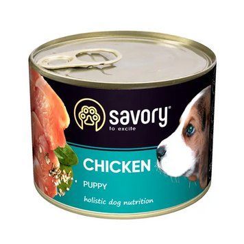 Вологий корм для цуценят Savory 200 г (курка) 30549 фото