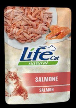 Консерва для кішок класу холістик LifeCat Salmon 70g,ЛайфКет 70 г Лосось 8034105423763 фото