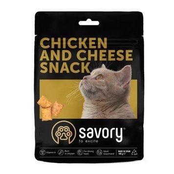 Savory Chicken and Cheese Snack для привередливых кошек, с курицей и сыром 180 г 21311 фото