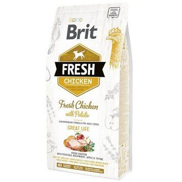 Сухий корм для дорослих собак Brit Fresh Chicken with Potato Adult Great Life 2,5 кг (курка) 170990/0748 фото
