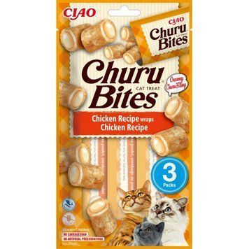 Ласощі для котів INABA "Churu Bites" подушечки з куркою, 3 шт по 10 г EU724 фото