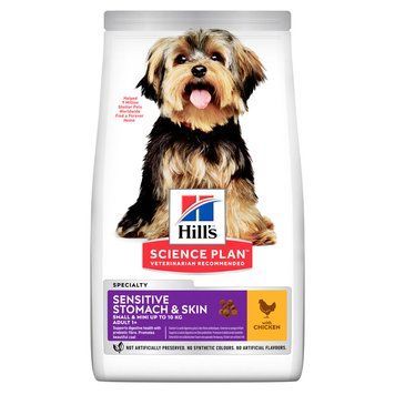 HILL'S SCIENCE PLAN Adult Sensitive Stomach & Skin Small & Mini Сухой Корм для Собак с Курицей - 1,5 кг 604247 фото