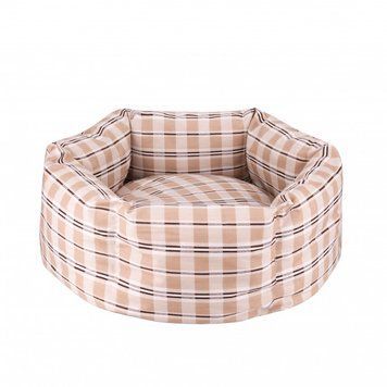Лежак для тварин BronzeDog Comfort Круглий Бежевий L 60 см 1232114 фото