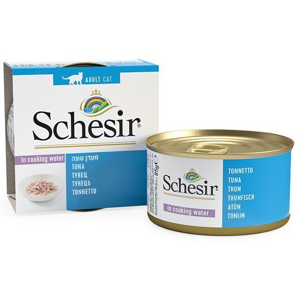 Schesir Tuna Natural Style ШЕЗИР ТУНЕЦ в собственном соку для котов, влажный корм, банка - 85 г 750105 фото