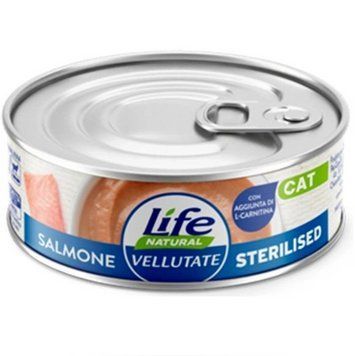Консерва для кішок VELLUTATE LifeCat sterilized salmon, ЛайфКет Лосось для стерілізованих котів 70 г 8034105425910 фото