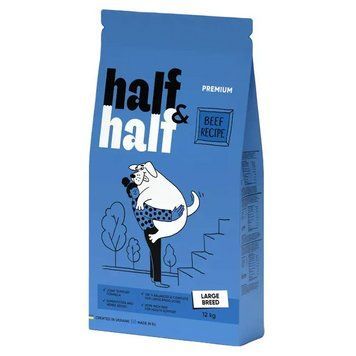 Сухий корм для собак Half&Half Large Breed 12 кг - яловичина 20772 фото