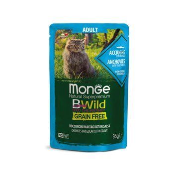Monge Cat BWild Grain Free&nbsp;паучи из анчоусов с овощами&nbsp;-85 гр 70012775 фото