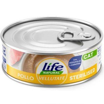 Консерва для кішок VELLUTATE LifeCat sterilized chicken, ЛайфКет Куряче філе для стерілізованих котів 70 г 8034105425927 фото