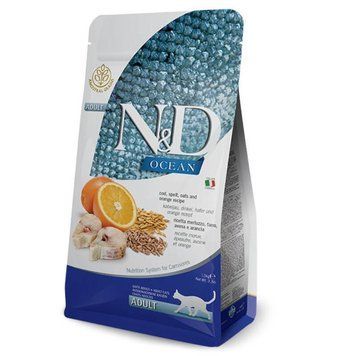 Farmina (Фармина) N&D Ocean Ancestral Cod, Spelt, Oats & Orange Adult-1.5 кг 160736/36780 фото