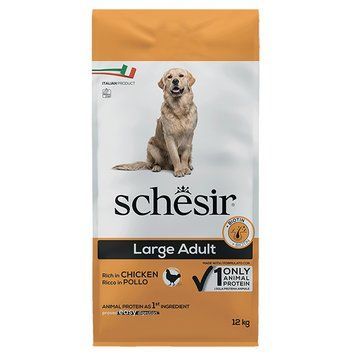 Schesir Dog Large Adult Chicken ШЕЗИР ВЗРОСЛЫЙ КРУПНЫХ КУРИЦА сухой монопротеиновый корм для крупных пород12кг ШСВКК12 фото