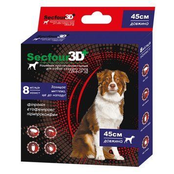 Ошейник Secfour 3D против блох и клещей для собак средних пород 45 см НФ-00003603  (S-736) фото