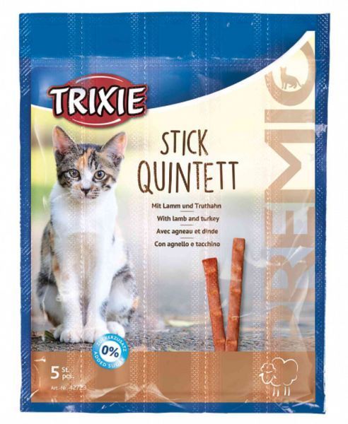 Trixie TX-42723 Premio Stick Quintett палички ягня-індичка для котів 5 шт TX-42723 фото