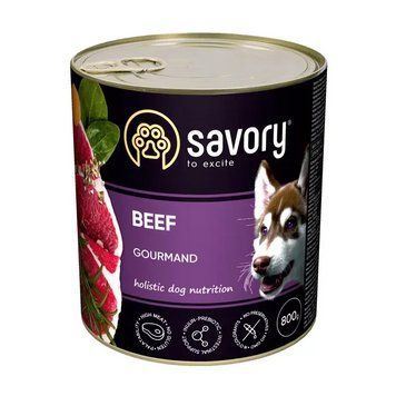 Вологий корм для дорослих собак Savory 800 г (яловичина) 30440 фото