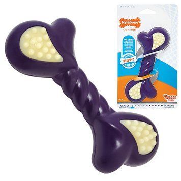 Nylabone Puppy Chew Double Action НІЛАБОН ПОДВІЙНА ДІЯ жувальна іграшка для цуценят, смак бекону L 82333 фото