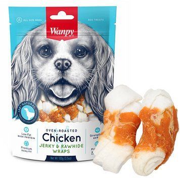 Wanpy Chicken Jerky & Rawhide Wraps ВАНПІ КІСТКА З В&rsquo;ЯЛЕНОЮ КУРКОЮ ласощі для собак - 0.1 кг CD-08H фото
