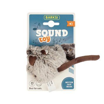 Іграшка для Котів Barksi Sound Toy Мишка з Датчиком Торкання та Звуковим Чіпом 17 см G70016B фото