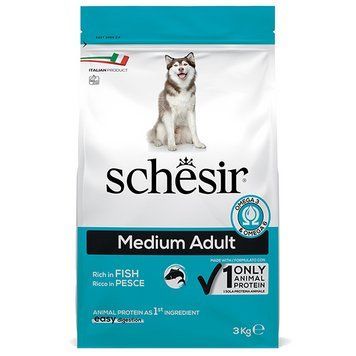Schesir Dog Medium Adult Fish ШЕЗИР ВЗРОСЛЫЙ СРЕДНИХ РЫБА сухой монопротеиновый корм для средних пород-3кг ШСВСР3 фото
