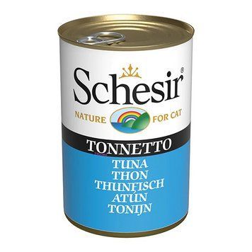 Schesir Tuna ШЕЗИР ТУНЕЦ в желе натуральные консервы для кошек, влажный корм, банка 140г 270016 фото