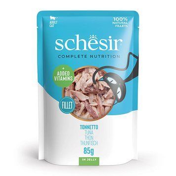 Schesir Tuna ШЕЗИР ТУНЕЦ в желе натуральные консервы для котов, влажный корм, пауч - 85 г 171009 фото