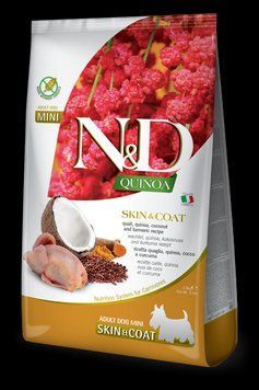 Сухий корм Farmina (Фарміна) N&D Grain Free Quinoa Skin & Coat QUAIL ADULT MINI -2,5 кг 168047/40084 фото