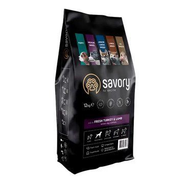Сухий корм для собак Savory Medium Breed Fresh 12 кг - індичка та ягня 30273 фото