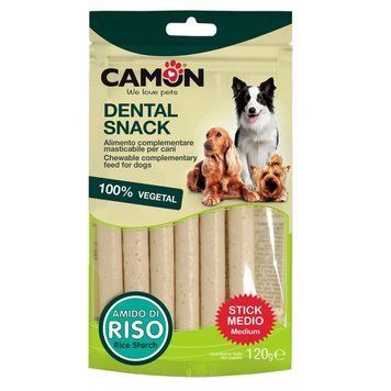 Ласощі для собак Овочеві палички з рисовим крохмалем 13х1,3 см Dental Snack CAMON, 120 г-6 шт/уп AB611 фото