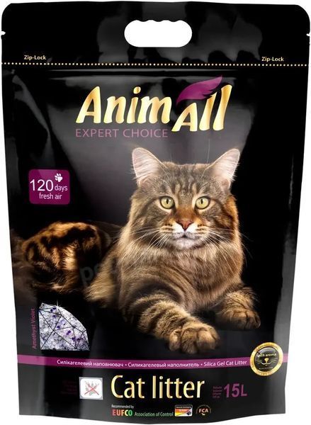 AnimAll PREMIUM Expert Choice Amethyst - сілікагелевой наповнювач для кішок - 15 л 143023 фото