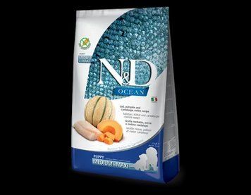 Сухой корм Farmina (Фармина) N&D Grain Free OCEAN COD, PUMPKIN & CANTALOUPE MELON PUPPY MEDIUM & MAXI - 2.5 кг 178966/38807 фото