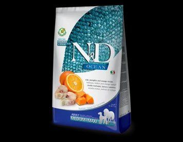 Сухой корм Farmina (Фармина) N&D Grain Free OCEAN COD, PUMPKIN & ORANGE ADULT MEDIUM & MAXI - 12 кг 178968/36568 фото