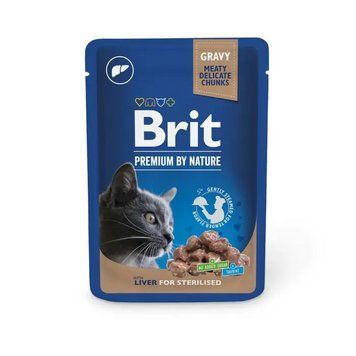 Вологий корм для котів Brit Premium Sterilised pouch печінка - 100 г 111832/548453 фото