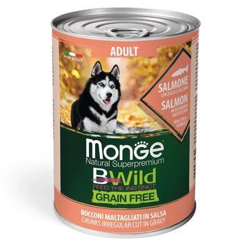 MONGE BWild All breeds Adult лосось, гарбуз і цукіні -400гр 70012621 фото