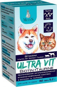 Modes Ultra Vit Taurin + Biotin Модес Ультра Віт Біотин+Таурін для собак та котів - 140 шт ЗС000227 фото