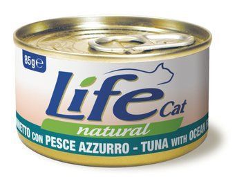 Консерва для котів класу холистик LifeCat tuna with ocean fish 85g, ЛайфКет 85гр Тунець з океанічною рибою 8034105422704 фото
