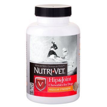Nutri-Vet Hip&Joint Regular НУТРІ-ВІТ ЗВ'ЯЗКИ І СУСТАВИ РЕГУЛЯР, 1 рівень, хондроїтин та глюкозамін для собак з МСМ, -75табл 01271 фото