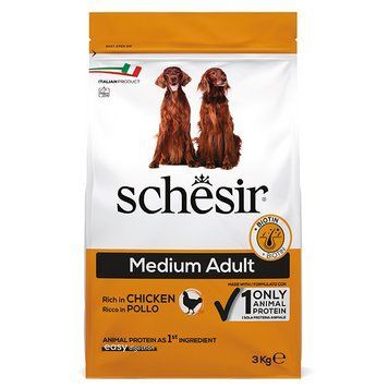 Schesir Dog Medium Adult Chicken ШЕЗИР ВЗРОСЛЫЙ СРЕДНИХ КУРИЦА монопротеиновый корм для собак средних-3кг ШСВСК3 фото