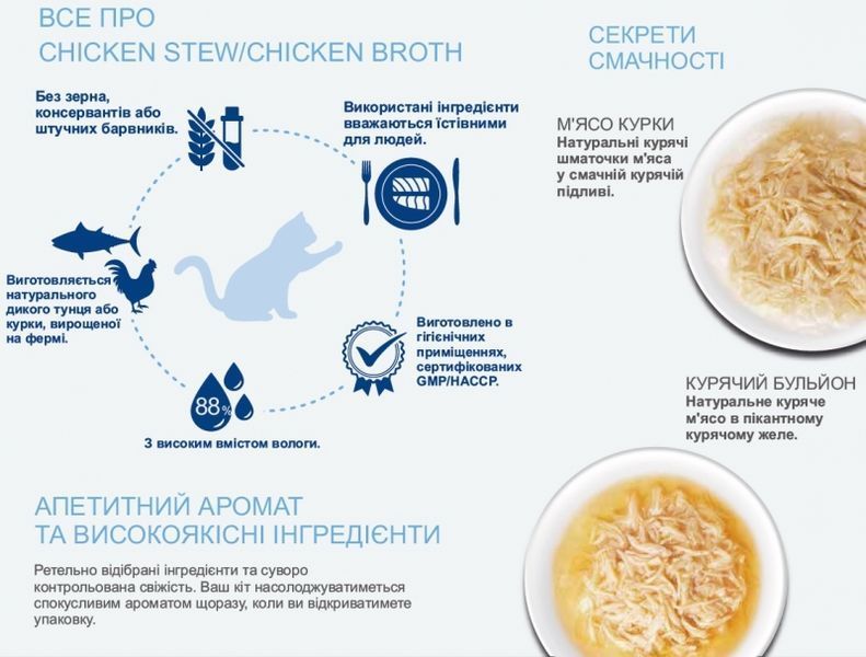 Лакомство для кошек INABA "CIAO Stew" кусочки в пюре тушеная курица с морским гребешком, 40 г EU844 фото