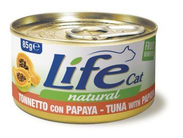 Консерва для котів класу холистик LifeCat tuna with papaya 85g, ЛайфКет 85гр Тунець з папаей 8034105422902 фото