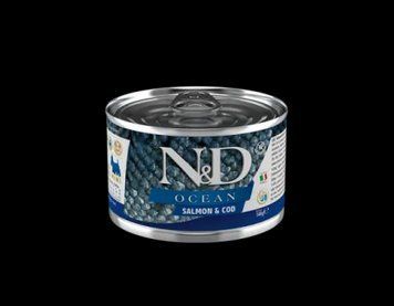Влажный корм Farmina N&D Grain Free OCEAN SALMON & COD ADULT MINI, для собак мелких пород, с лососем &ndash;140 гр 178937/02222 фото