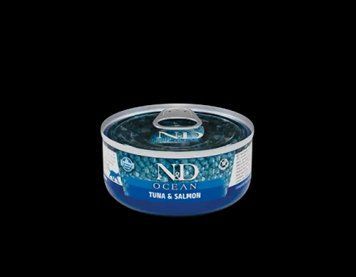 Влажный корм для кошек Farmina N&D Grain Free OCEAN TUNA AND SALMON, беззерновой, тунец, лосось -70 гр 179462/02031 фото