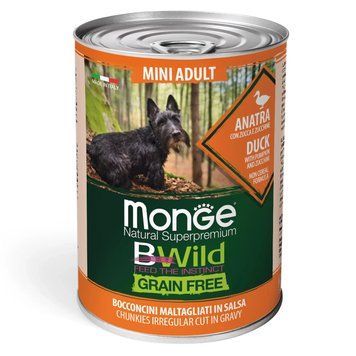 MONGE BWild Mini Adult качка, гарбуз і цукіні-400гр 70012638 фото