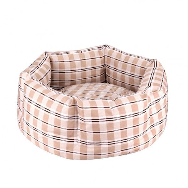 Лежак для тварин BronzeDog Comfort Круглий Бежевий М 45 см 1222114 фото